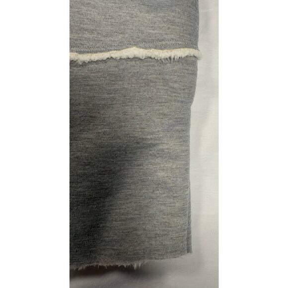 Caslon Soft Cozy Gray White Fleece Open Front Jacket Cardigan Size MED - Picture 3 of 9